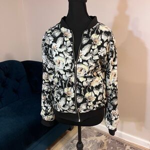 Elegant Floral Bomber Jacket